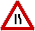 Road narrows on the right