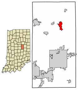 Location in Madison County, Indiana