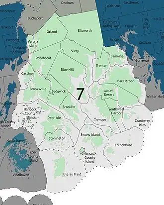 Map of Maine's 7th State Senate district