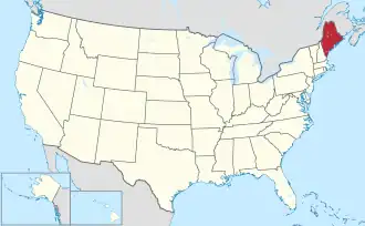 Location of Maine within the United States