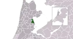 Highlighted position of Zeevang in a municipal map of North Holland