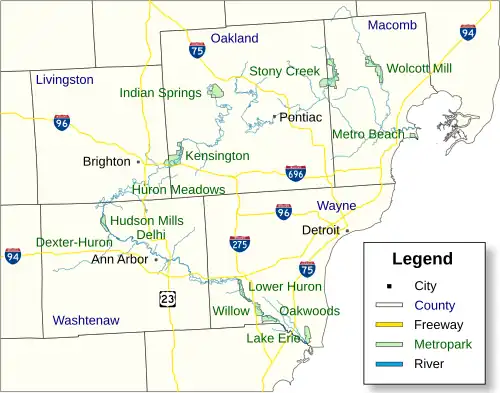 Lower Huron Metropark is located in Huron-Clinton Metroparks