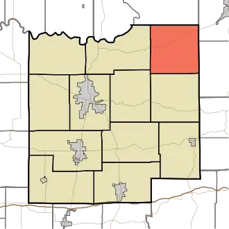 Location of Columbia Township in Dubois County
