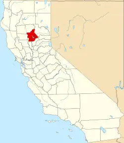 State map highlighting Butte County