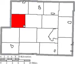Location of Franklin Township in Harrison County