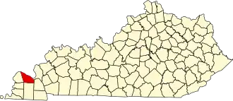 Map of Kentucky highlighting McCracken County