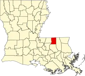 Map of Louisiana highlighting Saint Helena Parish