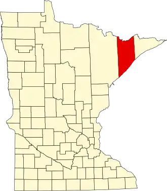 State map highlighting Lake County