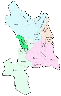 Location within Košice