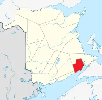 Location within New Brunswick