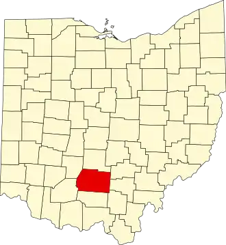 State map highlighting Ross County