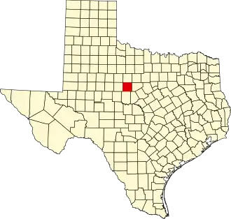 State map highlighting Callahan County