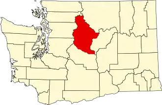 State map highlighting Chelan County