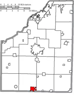 Location of North Baltimore in Wood County