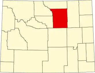 State map highlighting Johnson County