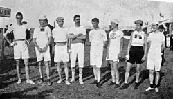 Runners of the marathon celebrating the Centennial of Argentina