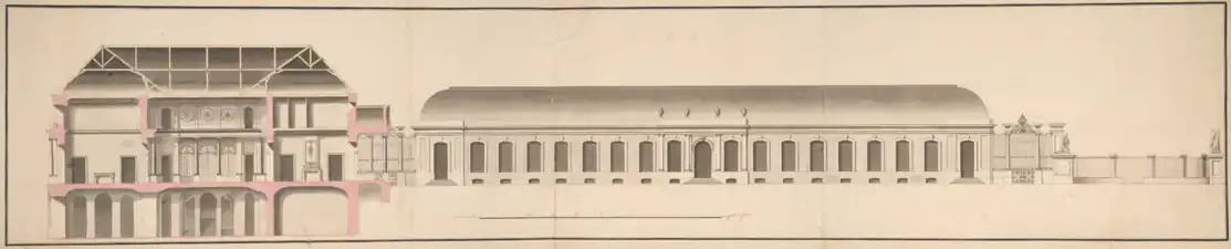 Cross-section of the design by Dewez (Archives Nationales (France))