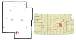 Location within Marion County and Kansas