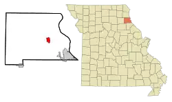 Location in Marion County and the state of Missouri
