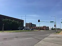 Mark Twain/I-70 Industrial in May 2018. View from Union Boulevard and Brown intersection facing south.