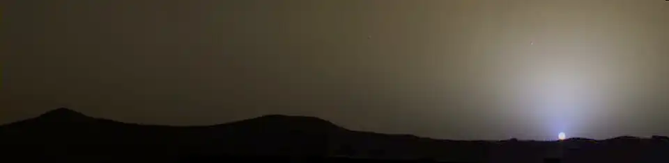 Mars sky at sunset, as imaged by Mars Pathfinder (June 1999)
