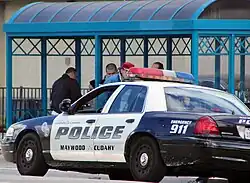Side view of police car
