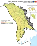 Voter turnout for the April 2009 election by raion and municipality