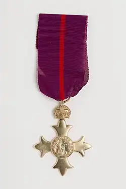 OBE badge and riband (military division)