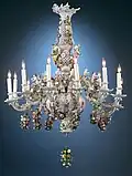 Rococo Porcelain 12-Light Chandelier, c. 1900.