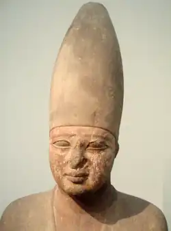 Osiride statue of pharaoh Sankhkare Mentuhotep III, on display at the Museum of Fine Arts, Boston.