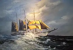 Mercator at sea, painting by Yasmina Van Hove, a.k.a. Yasmina (Ostend, Belgium)