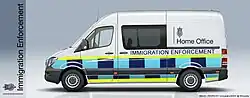 A Cell Van used by UK Immigration Enforcement to transport detainees