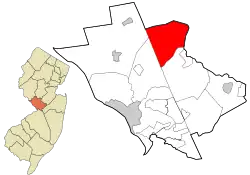Location of Princeton in Mercer County and in New Jersey