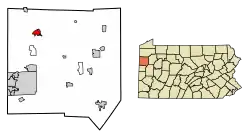 Location in Mercer County and the U.S. state of Pennsylvania.