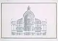 Cross-section, Mereworth Castle, Vitruvius Britannicus vol 2, 1720