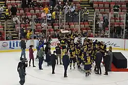 Michigan with the MacInnes Cup after winning the 2015 GLI