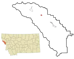 Location in Mineral County and the state of Montana