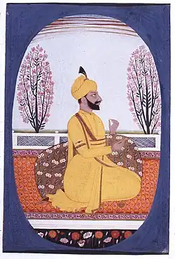 Miniature painting of Raja-e Rajgan Amar Singh of Patiala, ca.1830