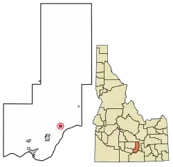 Location of Acequia in Minidoka County, Idaho.