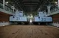 Two landing craft in the well deck of Mistral