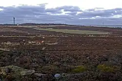Take off and landing area for motorised model aircraft on Harden Moor near to Keighley in West Yorkshire