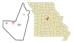 Location in Moniteau County and the state of Missouri