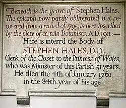 Monument for Stephen Hales
