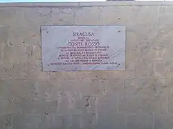 Plaque recalling the sinking of the Conte Rosso
