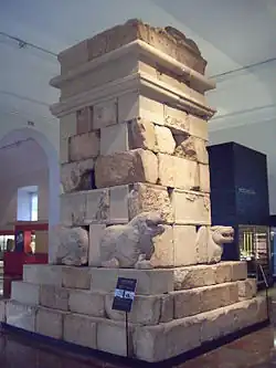 the so-called Mausoleum of Pozo Moro. Sandstone Iberian mausoleum, built at the end of the 6th century BC in Chinchilla de Monte-Aragón.
