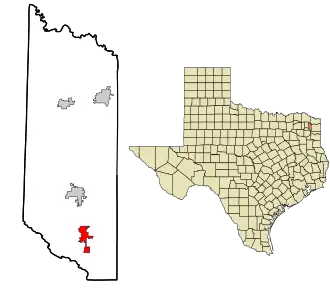 Location in Morris County and the state of Texas.