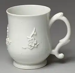 Bow porcelain mug, 1750s