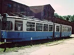 'Classic' tram from Munich, Germany with two times three axles