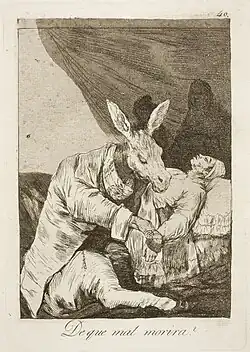 Capricho No. 40: ¿De qué mal morirá? (Of what ill will he die?)