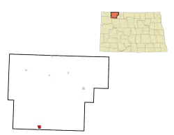 Location of Powers Lake, North Dakota
